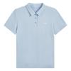 Повседневная Дышащая Удобная Однотонная Футболка-поло с коротким рукавом Женские топы Небесно-голубой APLV680-3