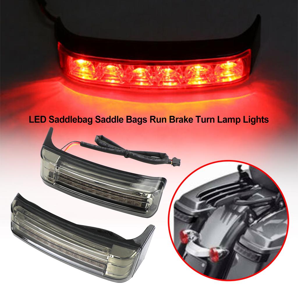 LED Saddlebag Saddle Bags Run Brake Turn Lamp Lights For Touring 2014-2021 Smoke