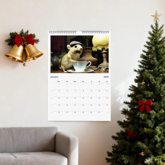 Bad Taxidermy Calendar 2026 Awkward Animal Photo Wall Calendar Unintentionally Decor Unique Prank Funny Office Kitchen