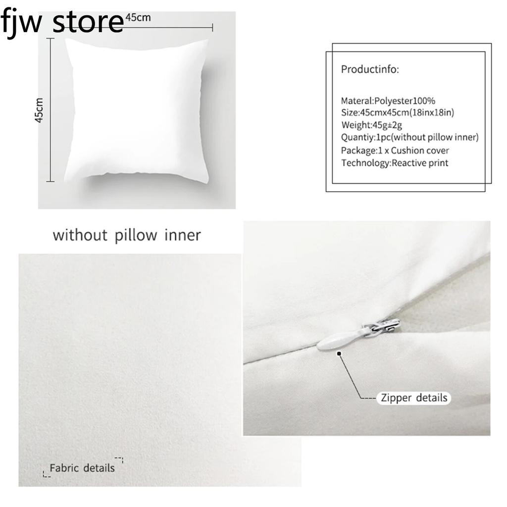 Breakfast Panda Throw Pillow Cover Cute Anime Little  Boo    Sofa Chair Bed Cushion  Home Decor 45x45cm