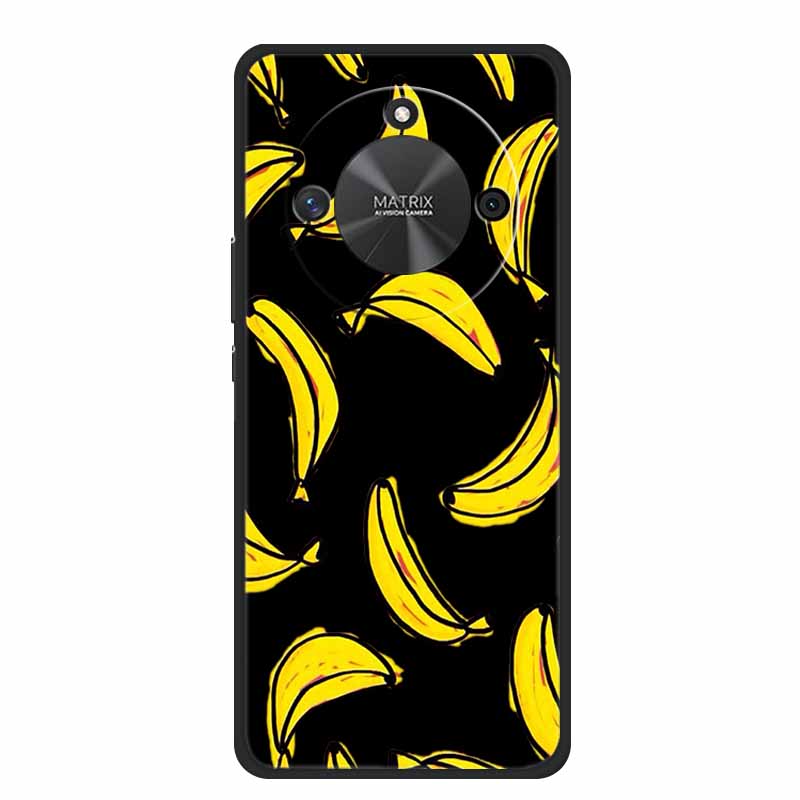 Coque For Honor X9c Smart Case Cute Cartoon Black Silicone Soft Phone Cases For Honor X60 5G Back Cover Case Funda Capas Shell