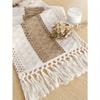 1pc Boho Table Runner Macrame Table Runners for Home Decor Cream Gray Macrame Table Runner with Tassels for Boho Dining Table Runner