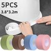 5PCS 3.8*3.2m  PVC Sealing Strip Tape Bathroom Bath Toilet Caulk Tape Self Adhesive Waterproof Mildew Proof Tapes For Kitchen Sink Wall Corner