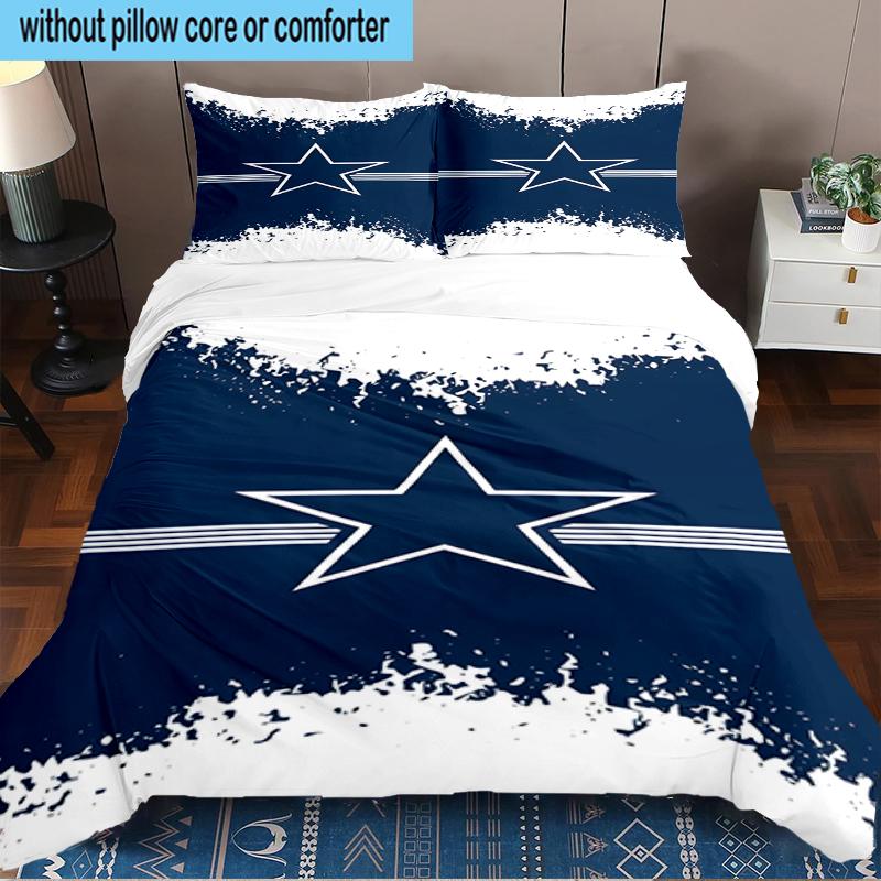 Dallas Cowboys  3PCS Bedding Set 2D Printing (Includes 1 Duvet Cover + 2 Pillowcases Coreless), Bedroom decor,Fan gift