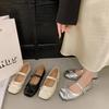 French Flat-bottomed Bow Mary Jane Single Shoes Women's 2025 Summer New Versatile Skirt Soft-soled Ballet Shoes