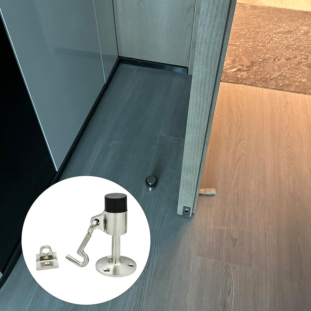 Doorstop Catch Holder with Hook Wall Mounted Door Holder Safety Doorstops with Sound Dampening Rubber Bumper Enduring