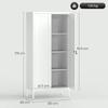 Steel Office Cabinet with 3 Adjustable Shelves with Lock and 2 Keys, 80x40x175 cm, White