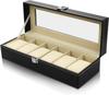 Футляр для хранения часов JiangMuXin, коллекционный футляр для 6 предметов, черный