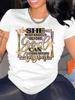 Женская белая хлопковая футболка с выбором персонализированных принтов, круглый вырез, короткие рукава