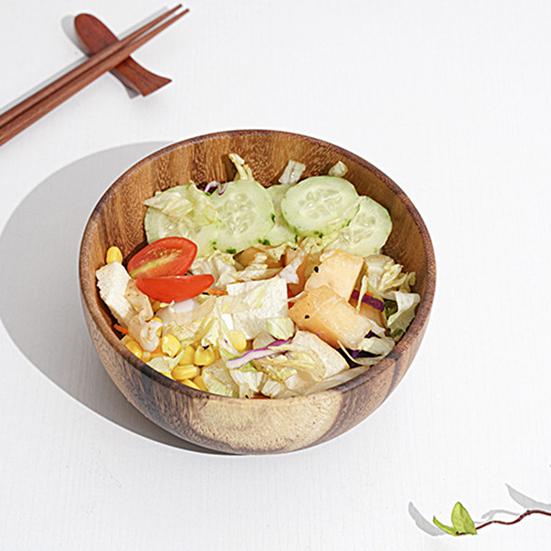 Круглый Салатник Бесплатная Миска БФА Многоцелевой Большая Вместимость Фруктовый Салат Деревянная Сервировочная Миска