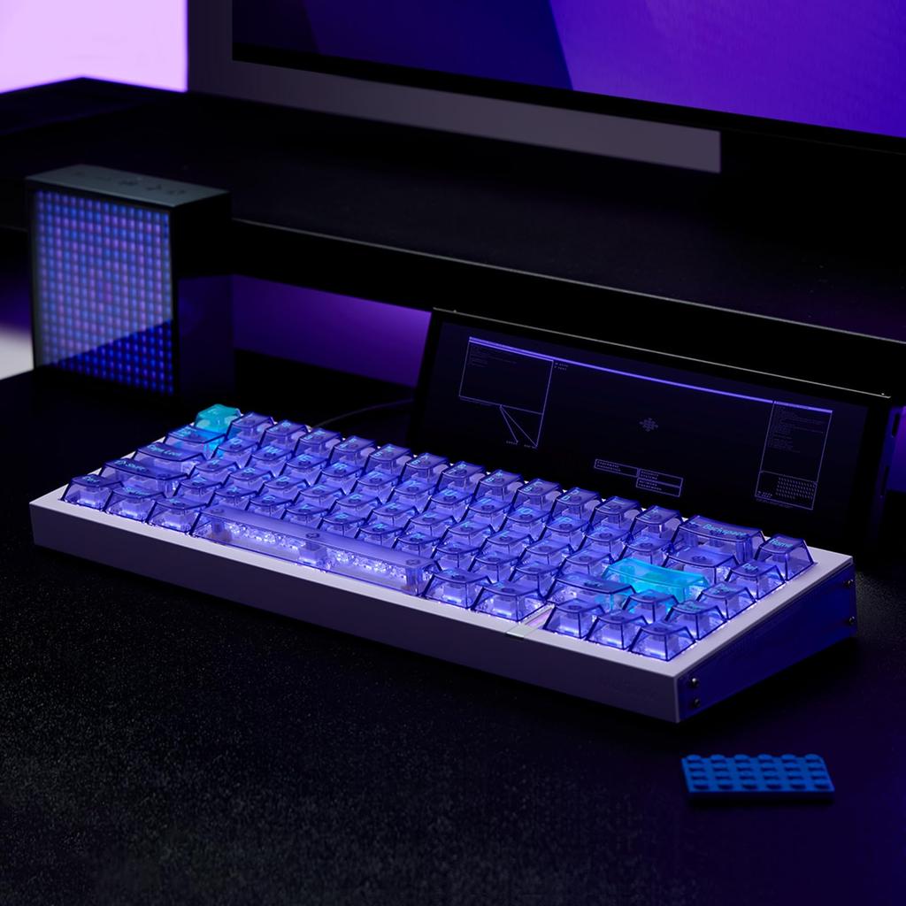 MelGeek REAL67 Wired US English RGB Gaming Magnetic Switch Rapid Hot Snap Tap Adjustable Online HIVE Customization Transparent Keyboard, Layout,