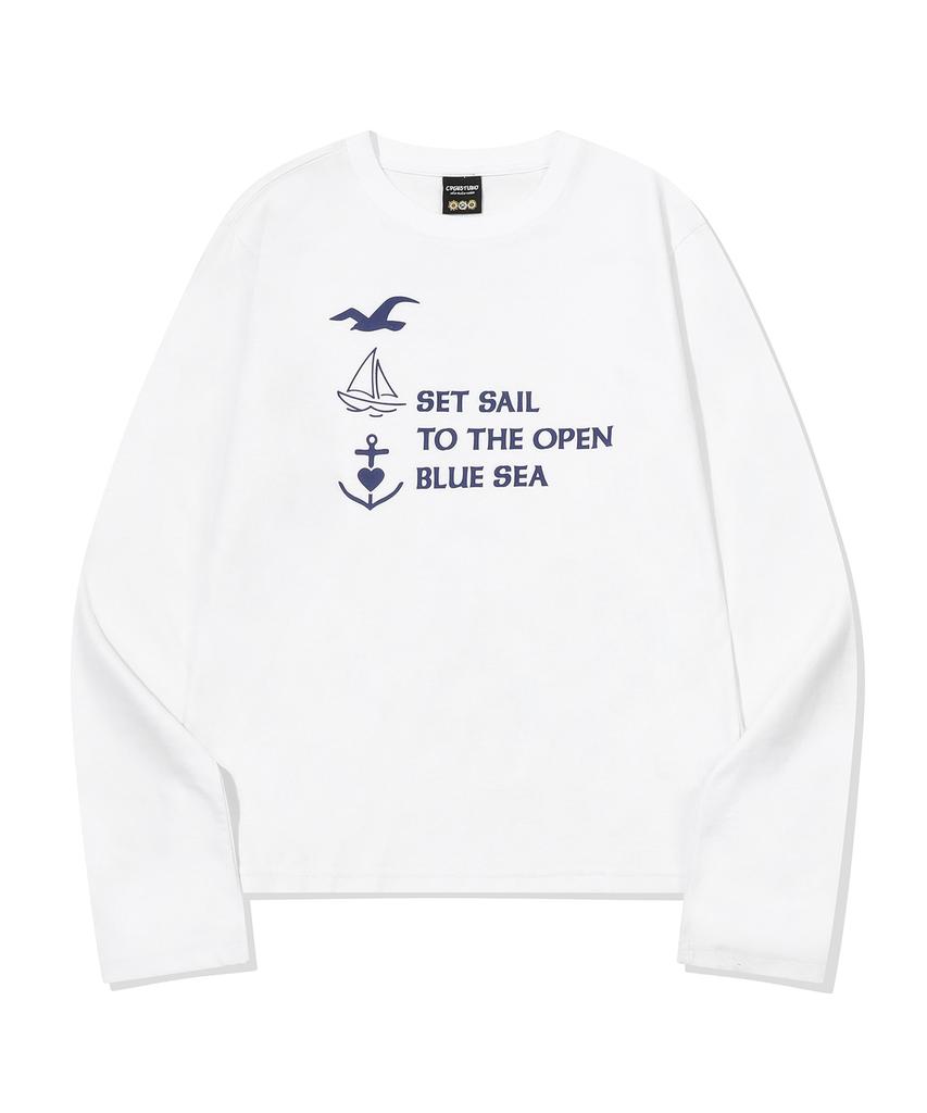CPGN STUDIO Blue Sea Long Sleeve White