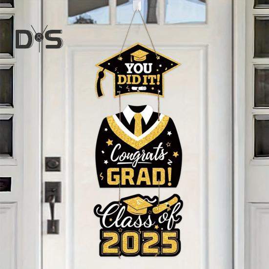 Выпускной 2025 года, подвесная табличка для входной двери Выпускной 2025 года Приветственная табличка для украшения крыльца выпускного