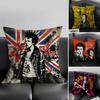 Подушка с принтом группы S-Sex Pistols Наволочка Ультрамягкая Кожаная Ткань Облачный Комфорт и Скрытая Молния
