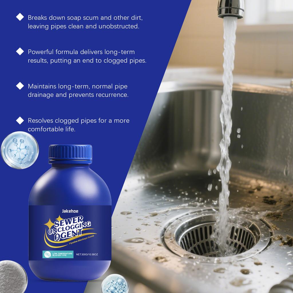 Средство для прочистки труб Раковины Туалета Ванной Быстродействующее Растворяет Волосы Жир Пищевые Отходы Устраняет Запахи