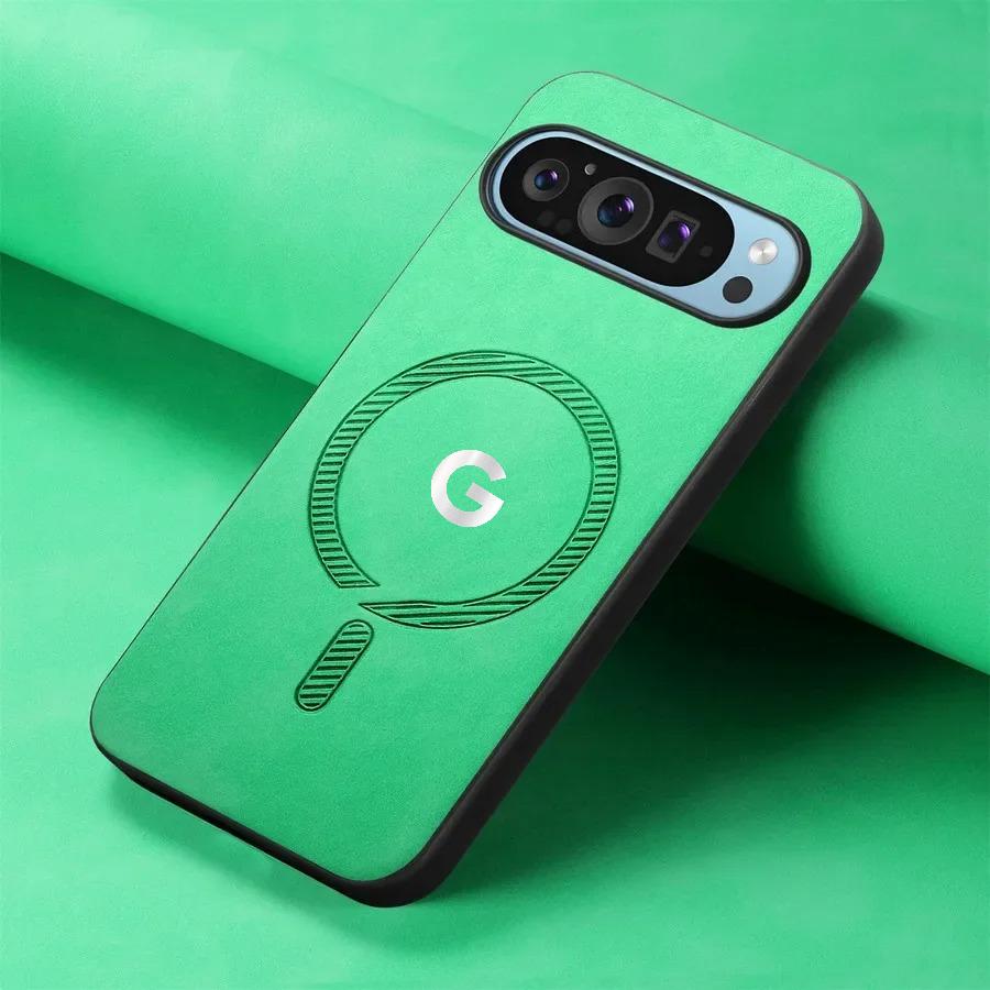 Модный Кожаный Тонкий Чехол, Дружелюбный к Коже, для Google Pixel 10 9 Pro XL 8 7 A Pro, Магнитная Зарядка, Полная Защита от Падений