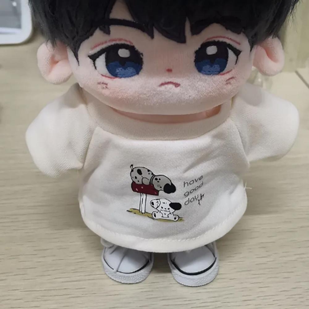 1 set Cartoon Dog 20cm Cotton Doll Clothes Denim Shorts Plush Doll Clothes  20cm Cotton Doll