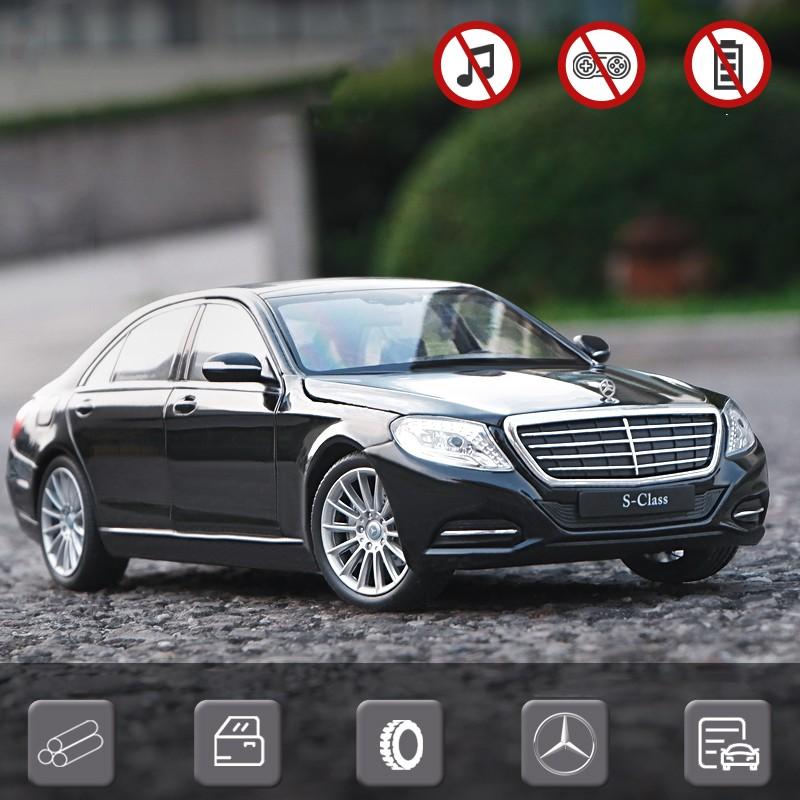 Welly 1/24 Mercedes-Benz S-Class S500 Модель автомобиля из сплава Литой металлический игрушечный транспорт Модель автомобиля Высокая симуляция Коллекция Детские подарки