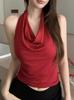 Облегающая футболка с вырезом-халтер 'Pure Desire Spicy Girl' - Стройная, Сексуальная, С глубоким вырезом, Без рукавов для женщин, Летний тренд