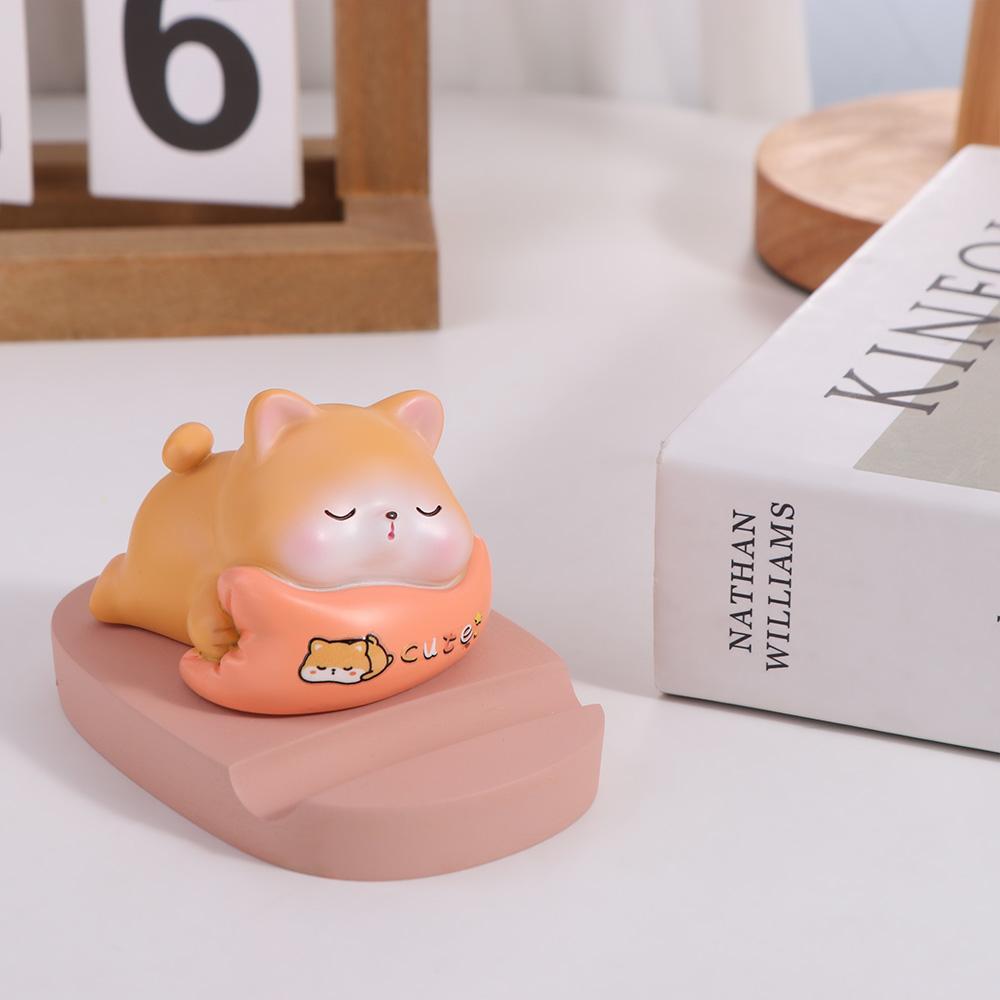 Resin Doll Animal Phone Holder Support Phone Bracket Cute Doll Mobile Phone Stand  Desk Decoration