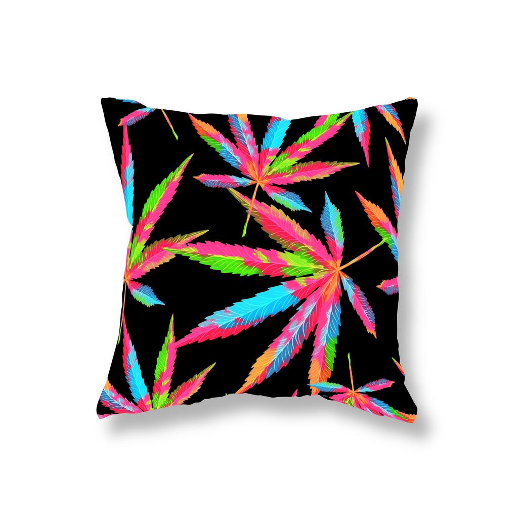 Красочные художественные наволочки с листьями растений, украшения для дивана, прикроватные тумбочки для офиса, игрового стула, чехлы для подушек, украшения дома 45x45 см