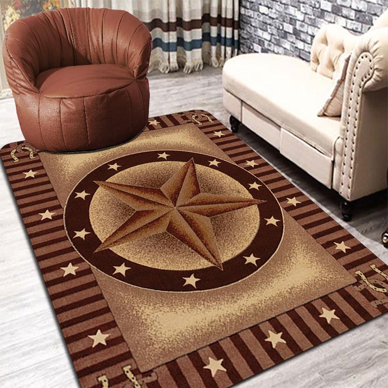 Brown five-pointed star Rug Floor Mat for Living Room or Bedroom Soft and Comfortable Carpet a Gift for Birthday and Holiday.MFF0918636