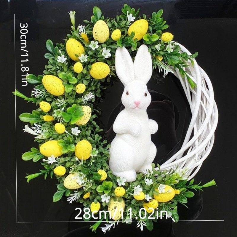 New Funny Easter Wreath with Colorful Eggs Spring Door Wall Acrylic Flat Print Decor