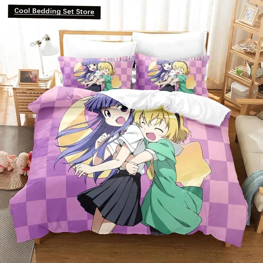 3D Anime Higurashi When They Cry Bedding Set Duvet Cover Bed Set Quilt Cover Pillowcase Comforter King Queen Size Boys Adult