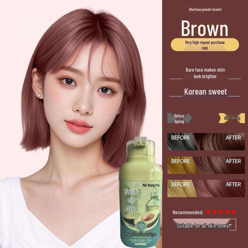 Meilando Pure Natural Fruit Oil Hair Dye - Non-Staining, Covers Grays, Brightens Skin, Trendy Colors