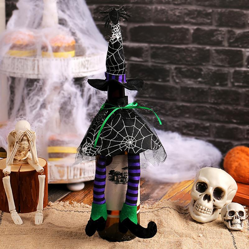 Halloween Wine Bottle Cover Witch Hat DIY Ornament Home Party Unique Festival Supplies