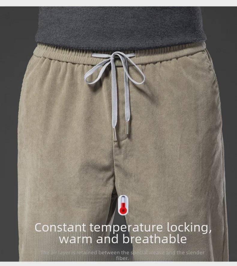 Мужские повседневные прямые брюки из вельвета-стрейча на весну/осень 2023 года, свободный крой, большой размер.