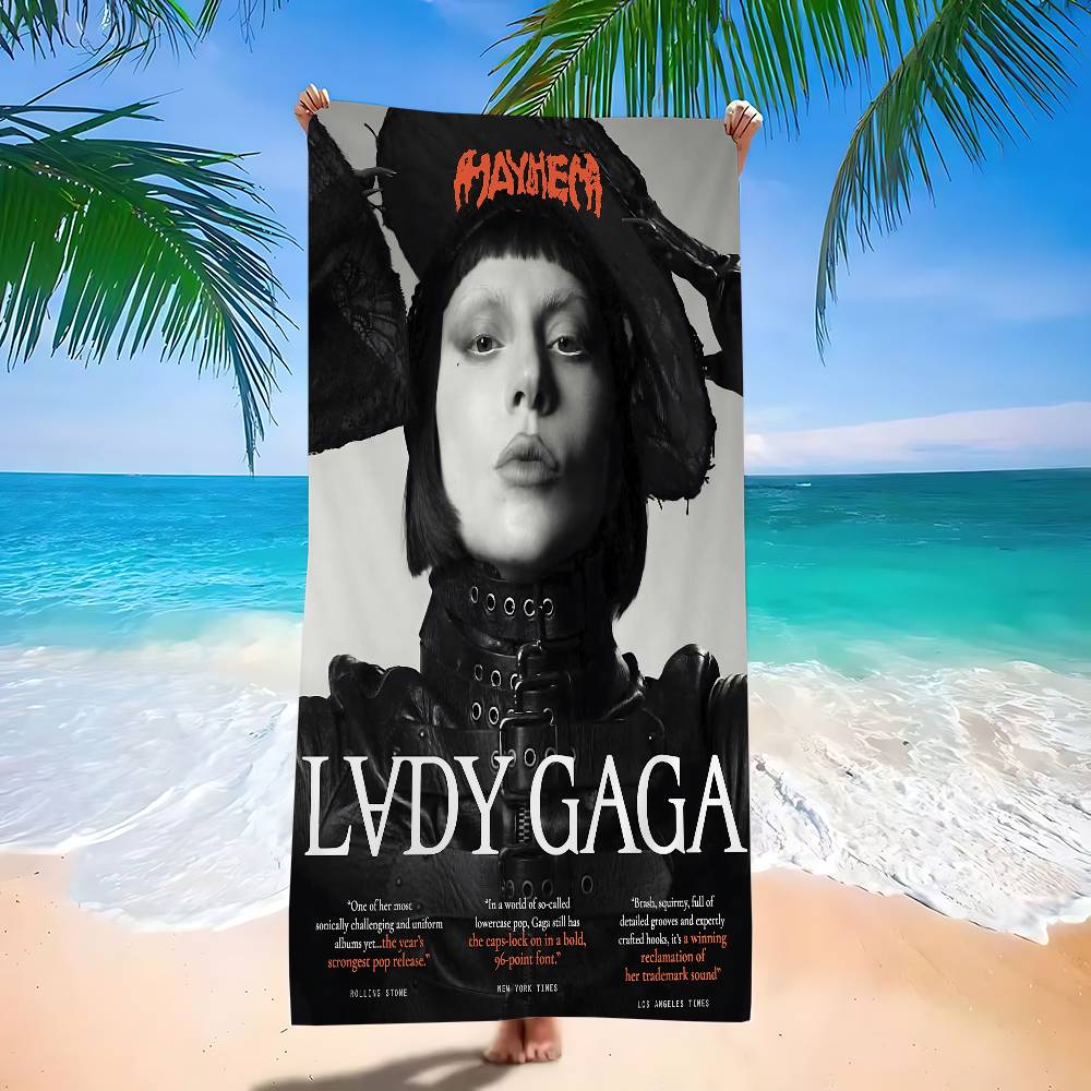 Полотенце для пляжа L-Lady Gaga Mayhem для детей, Банное полотенце, Полотенце для бассейна, Подарок на отпуск, Полотенце для пикника, Подарок на вечеринку