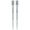 Day and Night - Day and Night Ground Spikes 2 Pcs Silver Galvanized Steel 7x7x90 Cm