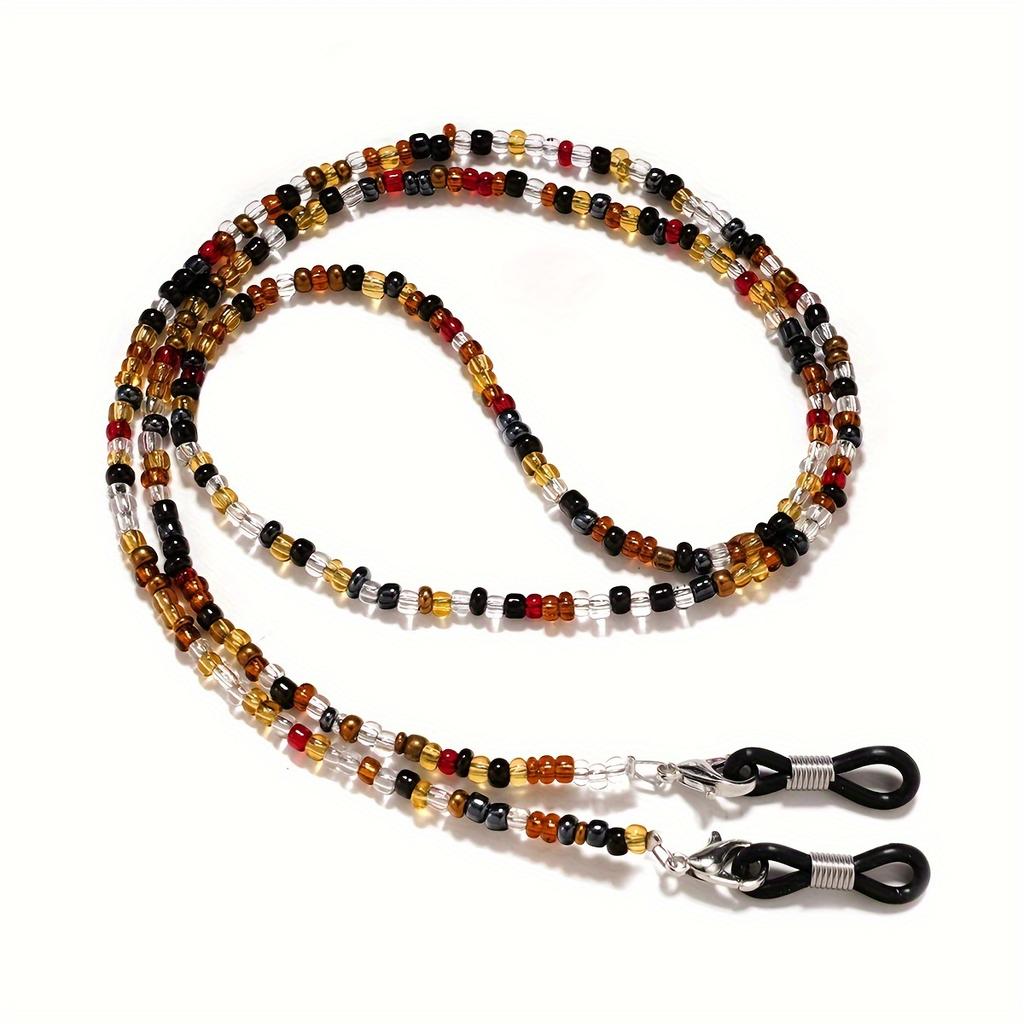 Разноцветная цепочка для очков с бусинами, шикарный модный аксессуар для очков, модный и универсальный ремешок для очков, фиксатор для очков и удобный держатель для маски