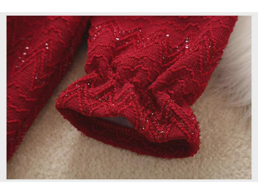 Платье принцессы из красного бархата «Чонсам» для девочек — в стиле ретро к китайскому Новому году