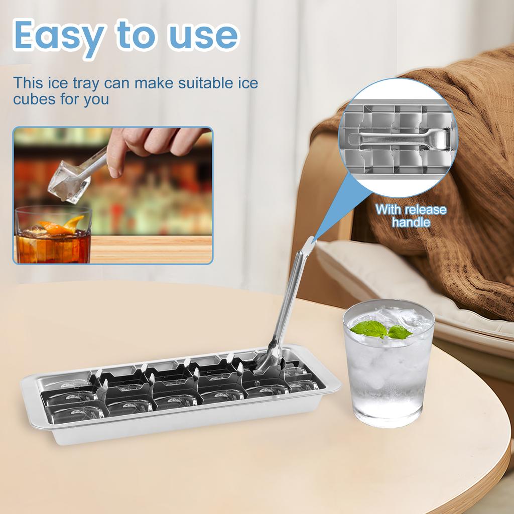 18 Grid Ice Tray Ice Cubes Stainless Steel Ice Mold Ice Breaker Ice Grid Tray Square Mold Ice Maker Removable Ice Cube Trays