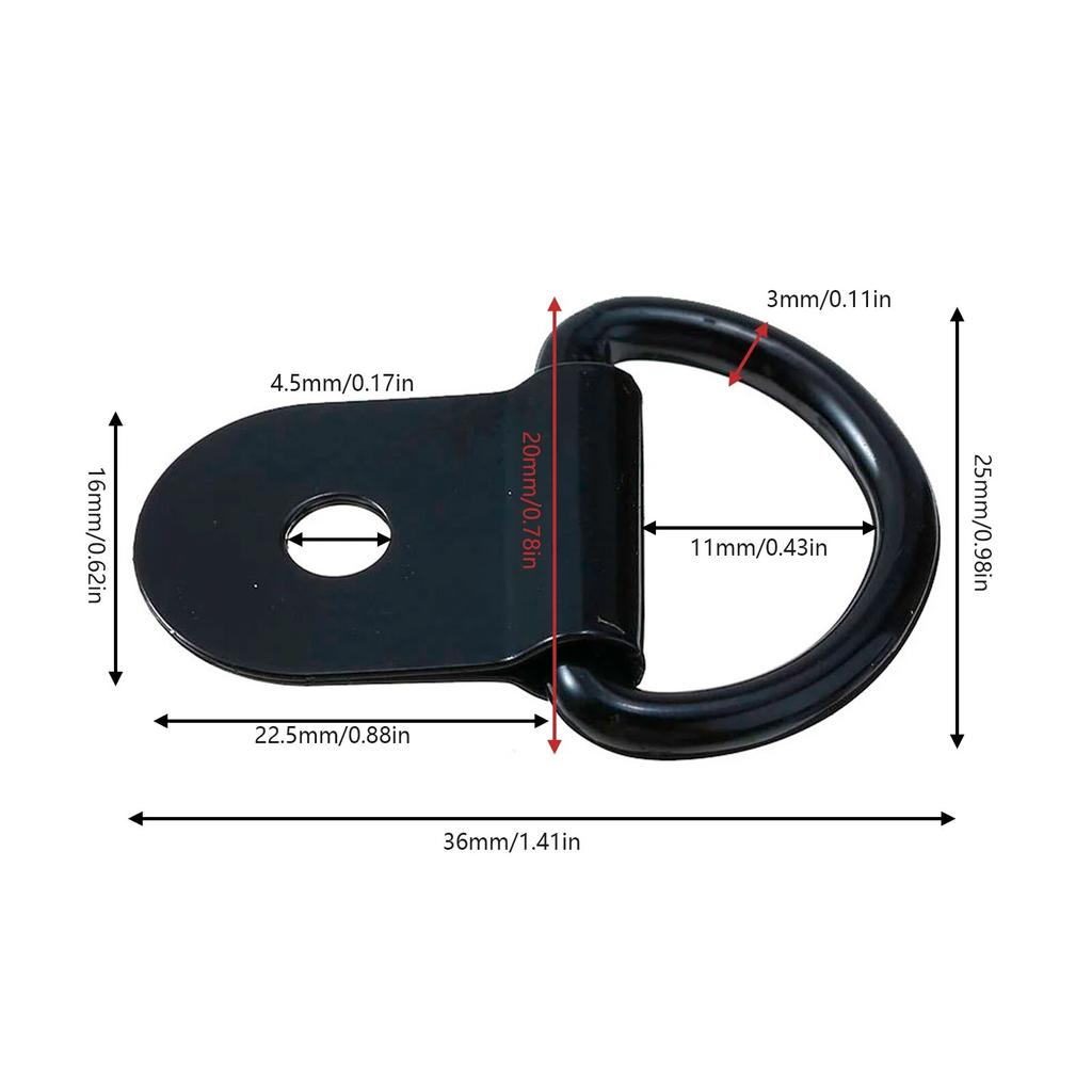 10pcs Stainless Steel D Shape Pull Hook Tie Down Anchors Ring Iron Cargo Tie Down Ring for Truck Trailers RV Boats Accessories