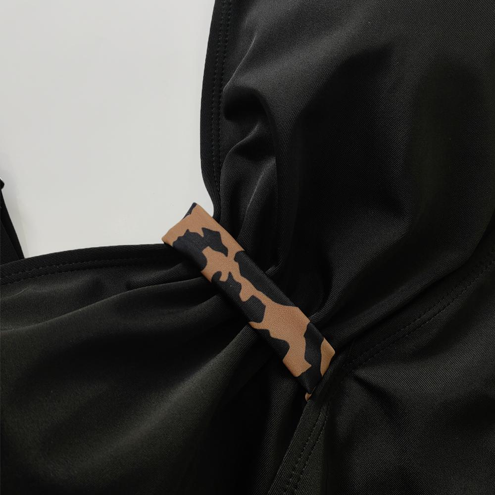 Sexy Leopard Print Plus Size Women's Swimwear Push Up One Piece Swimsuit Slimming Bathing Suit Large Size 4XL