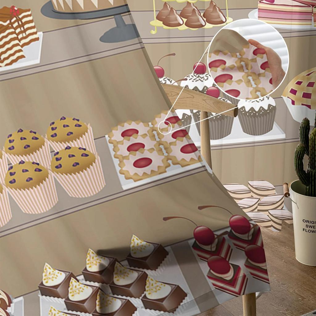 Десерт, торт, хлеб, современные тюлевые шторы для гостиной, спальни, дома, кухни, окна, прозрачные шторы