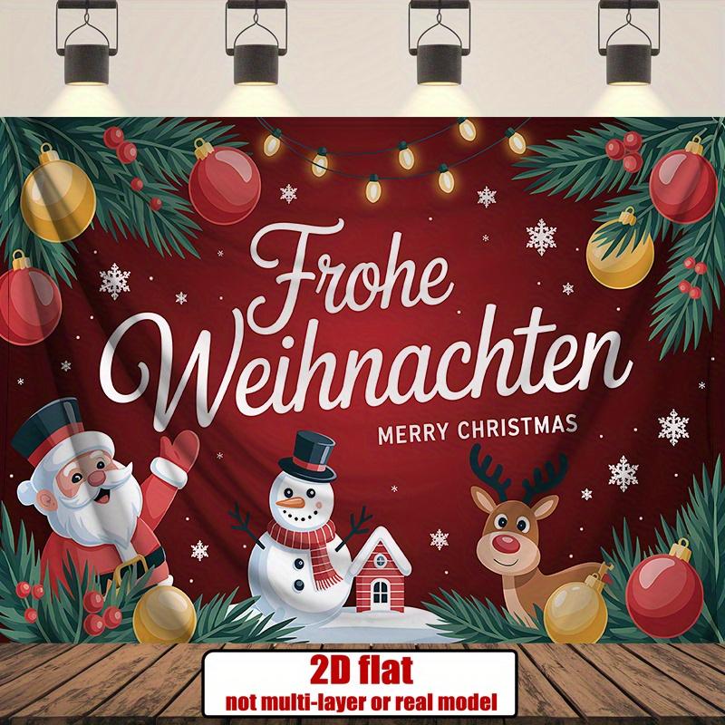 Christmas Backdrop German Polyester 90.55x70.8inch Party Wall Decor