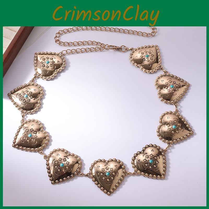 Heart Fashion Turquoise Waist Chain For Women With Metal Material And Elegant Design