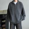 Men's American Style Retro Hooded Loose Knitted Cardigan Sweater Jacket