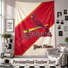 Wall Hanging Tapestry With Custom Name & Text, St. Louis Cardinals Decorative Tapestry For Bedroom