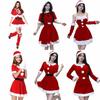 Gold Velvet Christmas Dress Santa Claus Christmas Perform Costume Fancy Party Dress Nightclub Bar