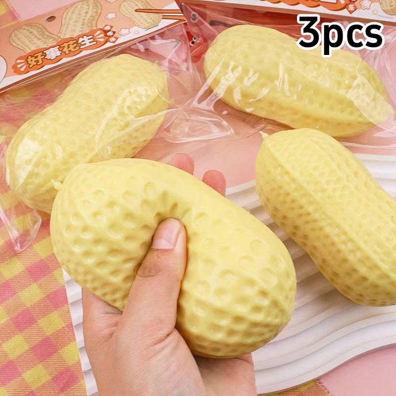 Peanut Stress Ball Crunchy Squeeze Ball Decor Buttery Soft Squishy Fidget Ornament ASMR Sensory Anti Stress Ball