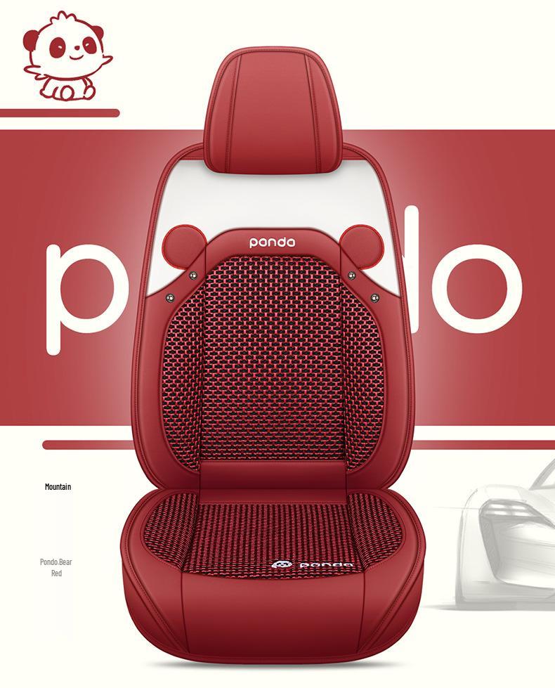 Новый мультяшный кожаный комплект подушек на сиденья автомобиля из ледяного шелка, на все сезоны