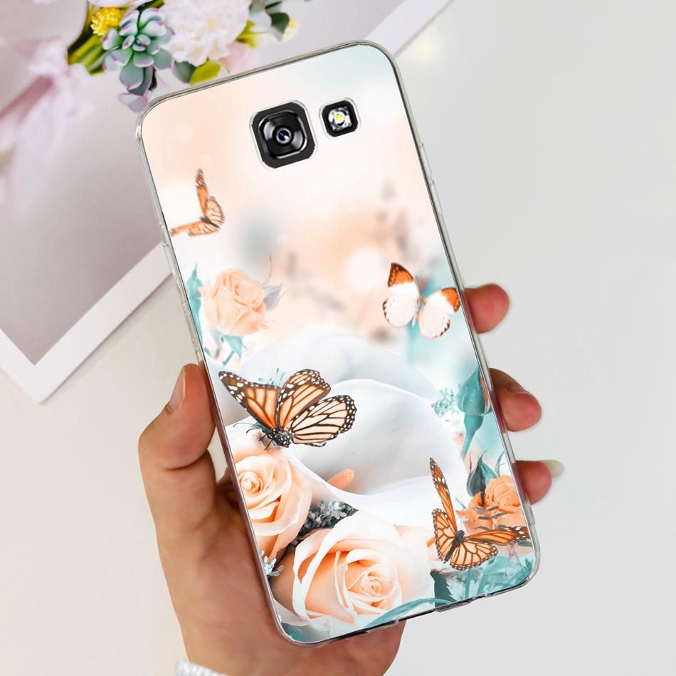 Stylish Flower Butterfly Phone Case For Samsung Galaxy A5 2017 A520F Soft Silicone TPU Cover For Samsung A5 2015 2016 A500 A510F