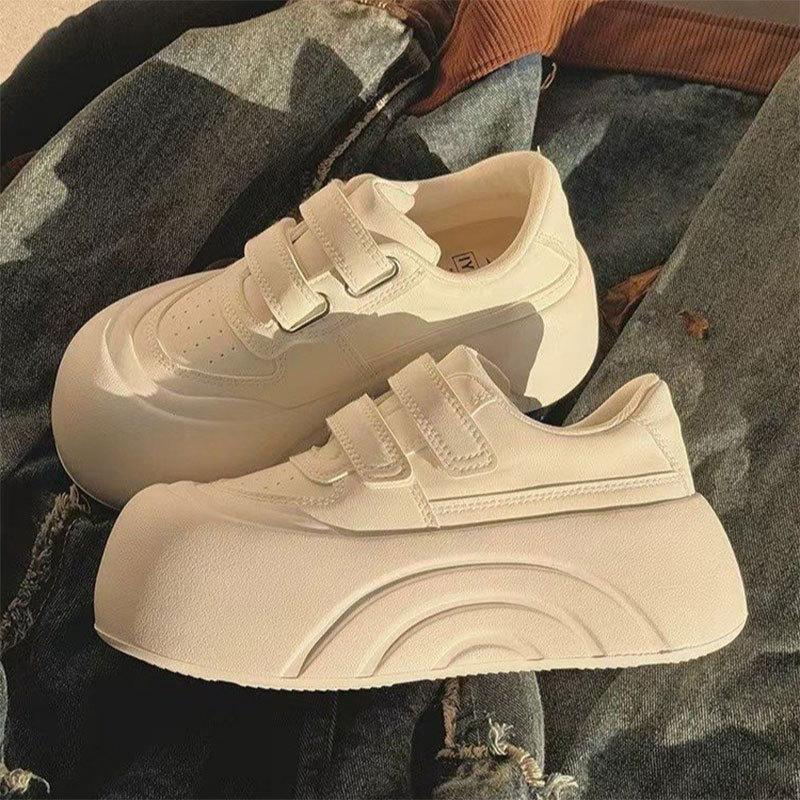 Нишевые туфли на платформе с липучками, туфли-буханки, женские, новые весенне-осенние, уродливо-милые, с большой головой, повседневные