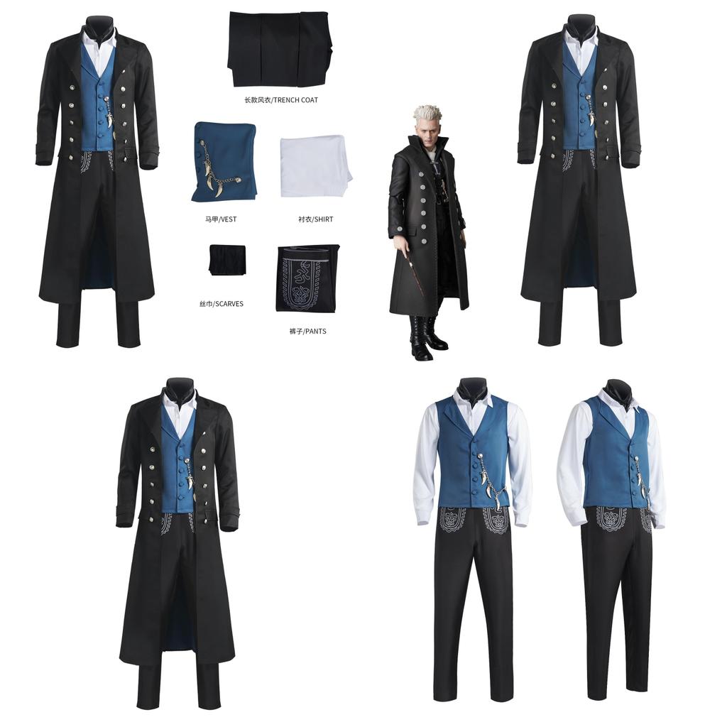 Завораживающий костюм для косплея Фантастических тварей 3 для персонажа Джонни Деппа Гриндевальда