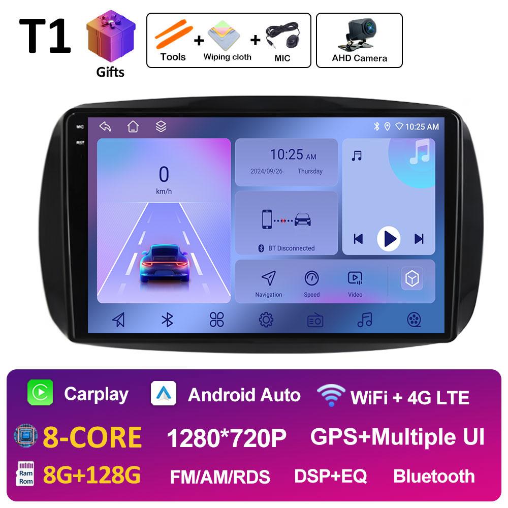 GPS Навигация Для Mercedes Smart 453 Fortwo 2014 2015 2016 2017 - 2020 Android Auto DSP Стерео QLED IPS Экран 4G Аксессуары
